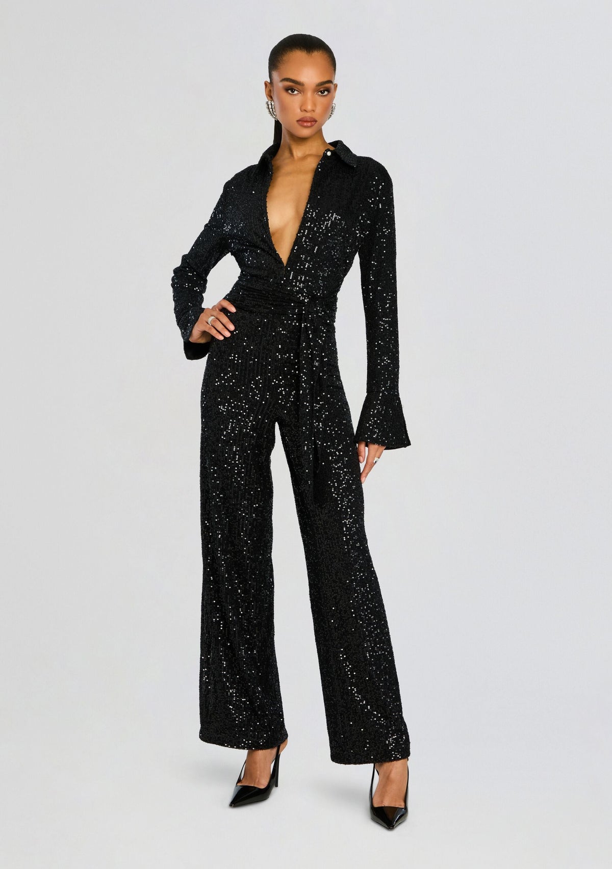 Marseille Embellished Jumpsuit by Sans Faff in Black, product image 1