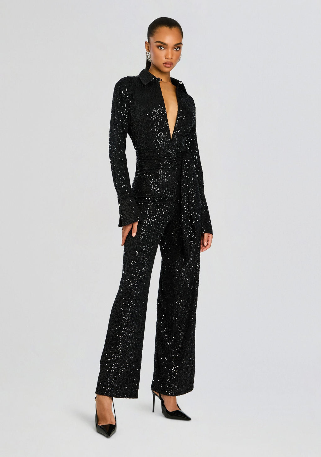 Marseille Embellished Jumpsuit by Sans Faff in Black, product image 5