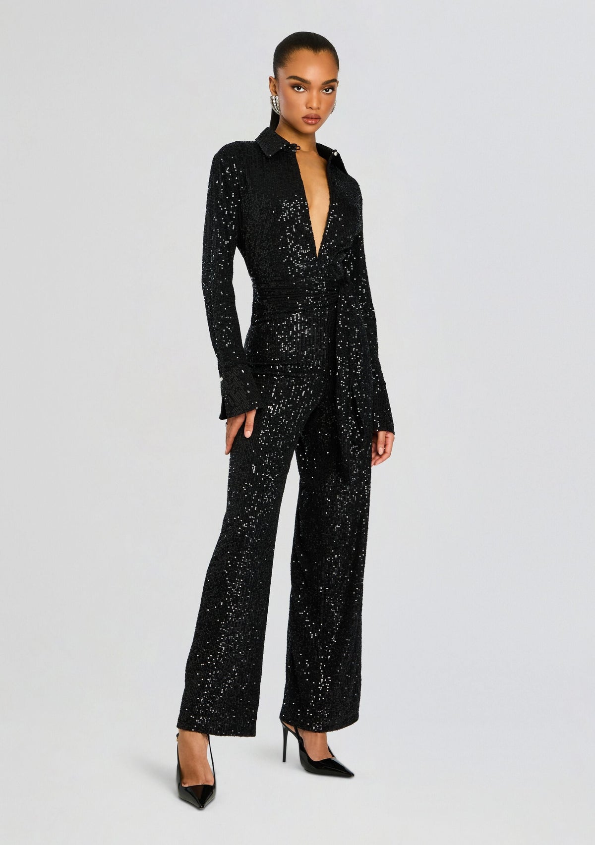 Marseille Embellished Jumpsuit by Sans Faff in Black, product image 5