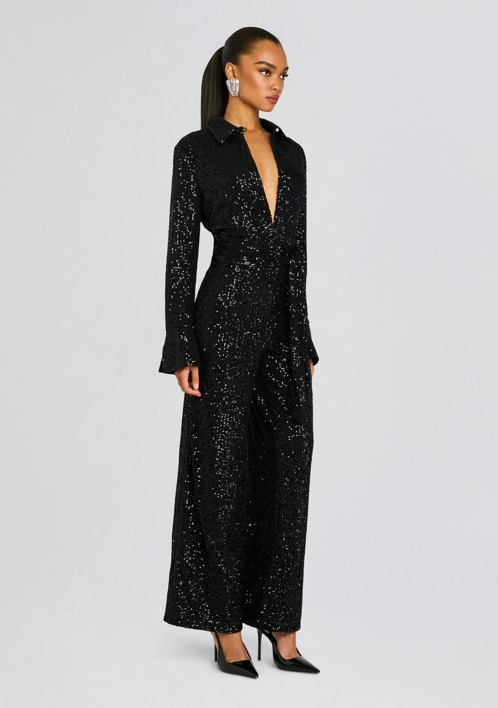 Marseille Embellished Jumpsuit by Sans Faff in Black, product image 3