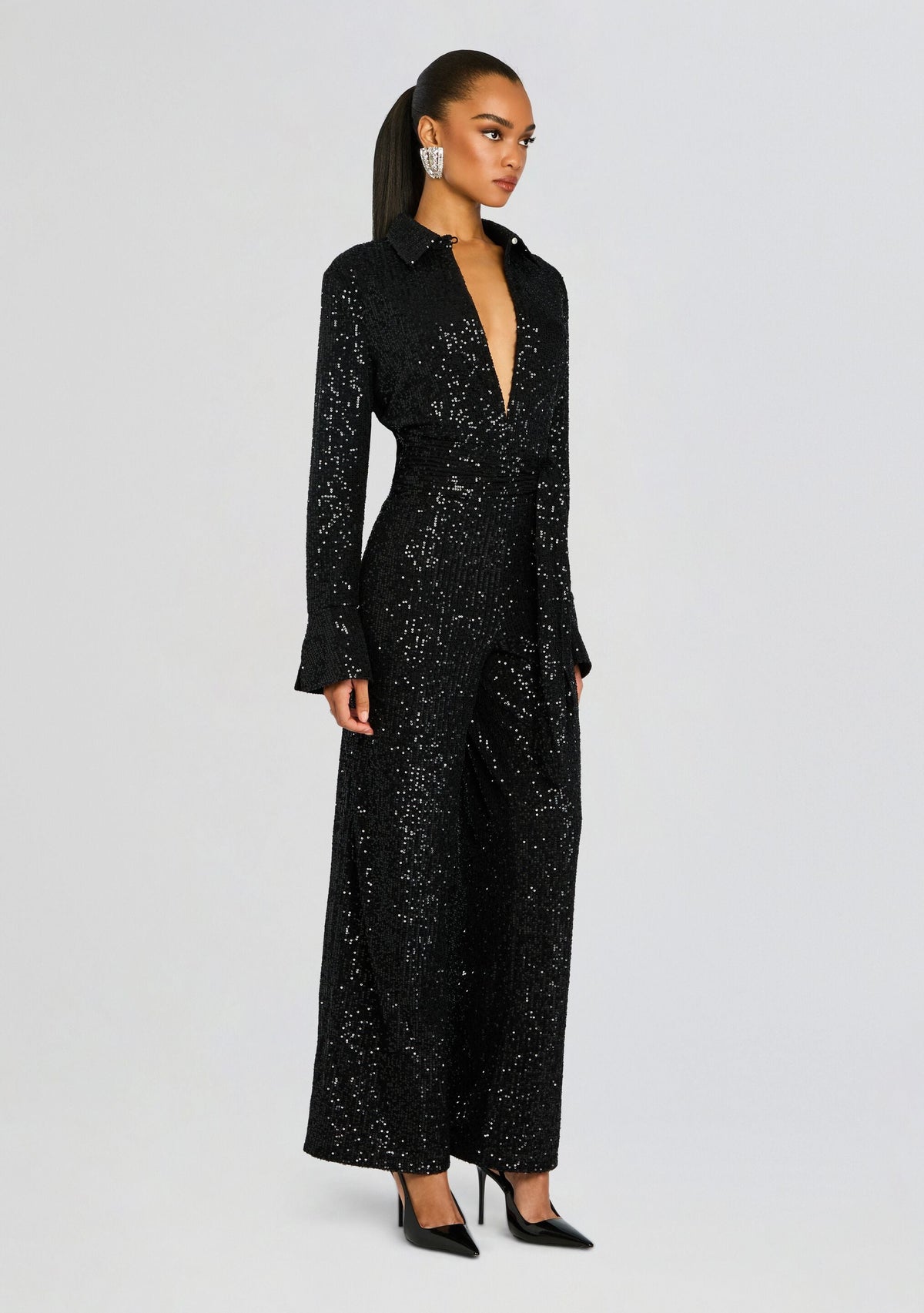 Marseille Embellished Jumpsuit by Sans Faff in Black, product image 3