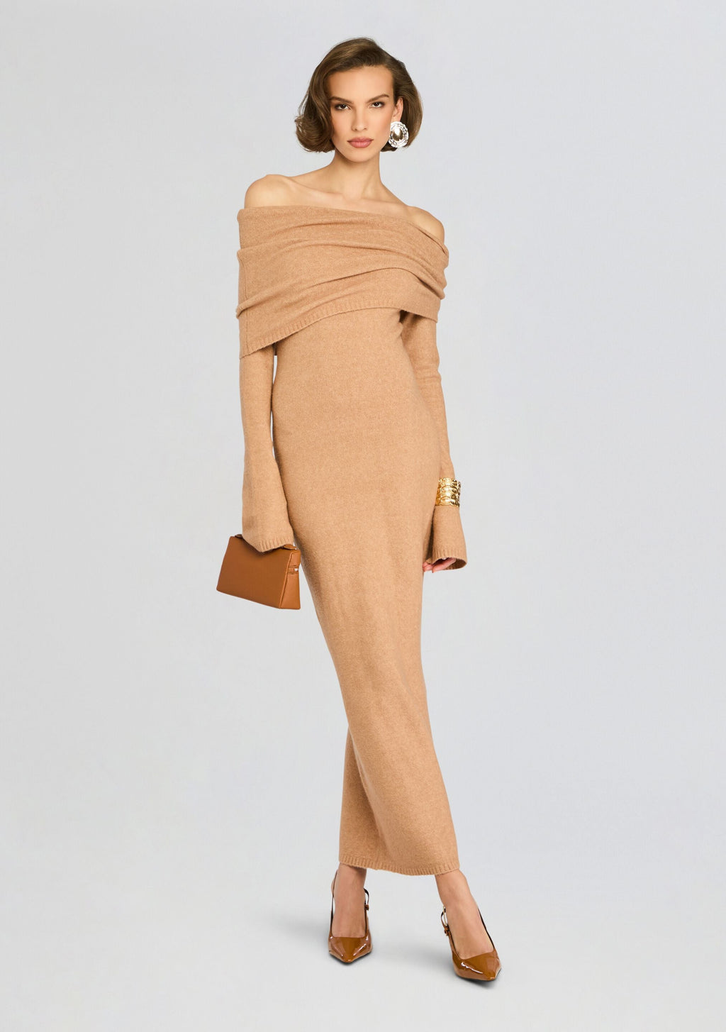 Maya Maxi Dress by SEROYA in Tan, product image 1