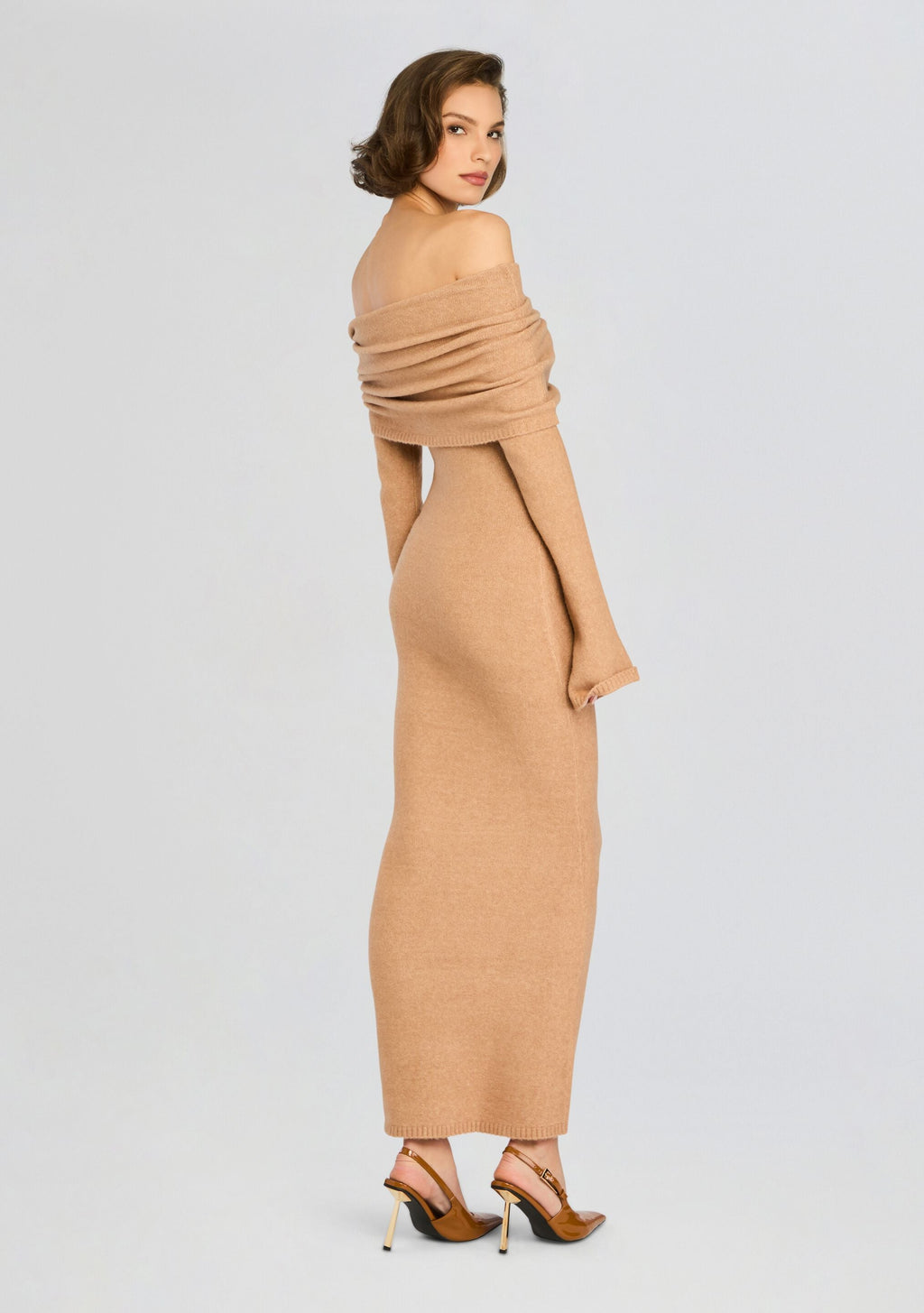 Maya Maxi Dress by SEROYA in Tan, product image 4