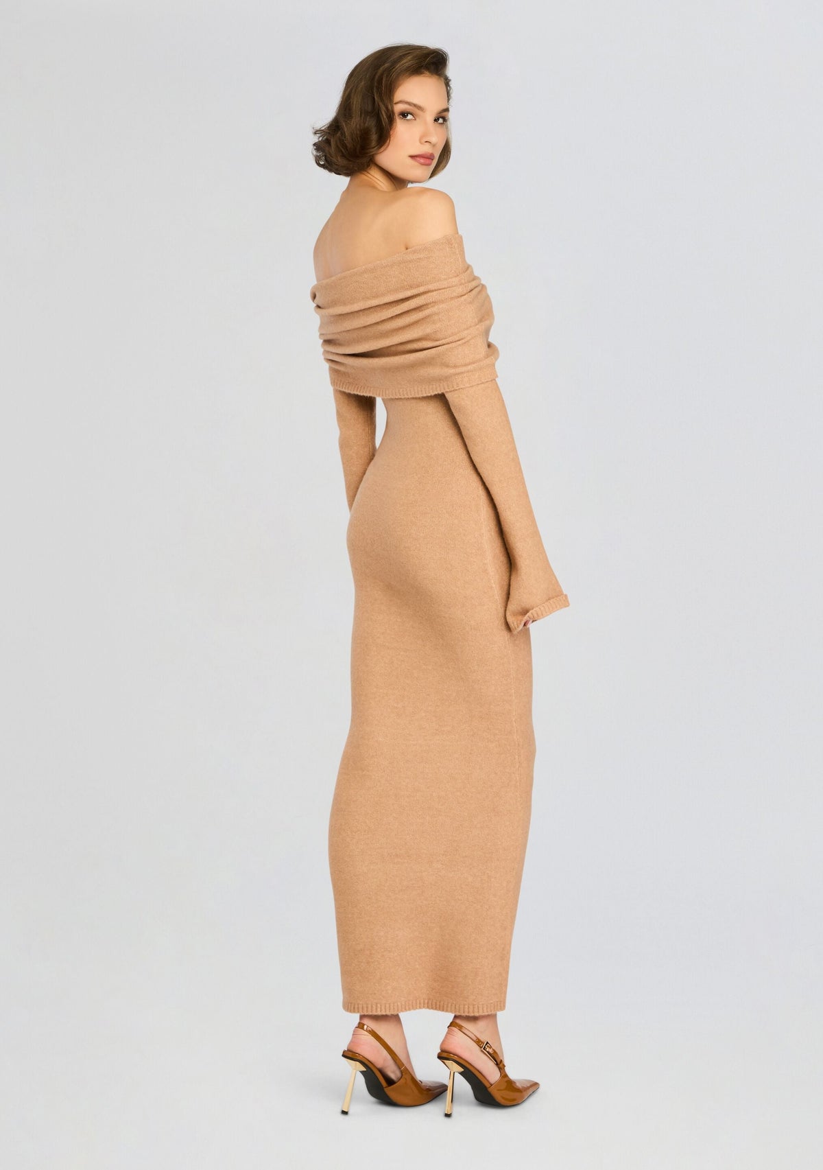 Maya Maxi Dress by SEROYA in Tan, product image 4