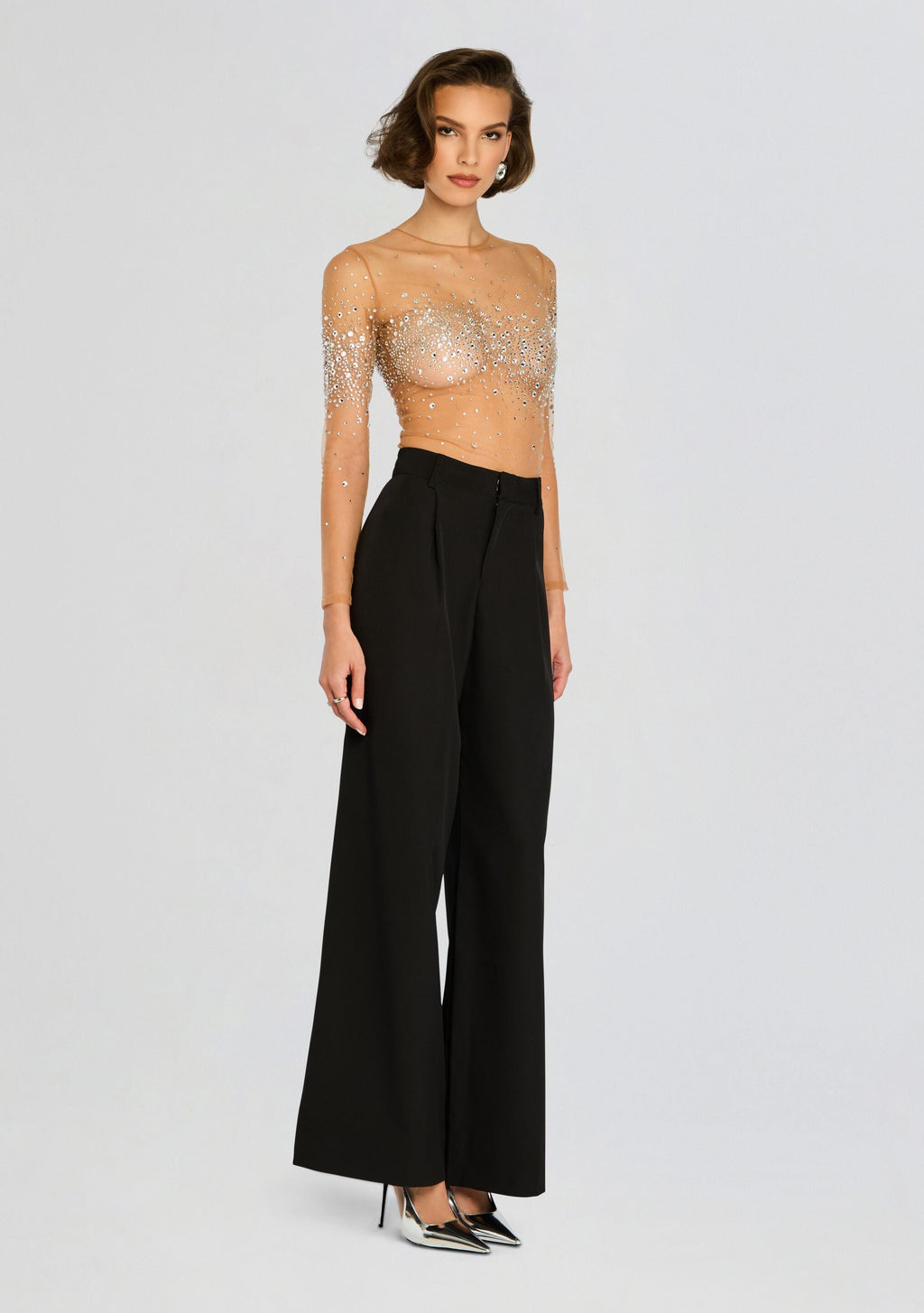 Nea Embellished Top by retrofête in Silver, product image 3
