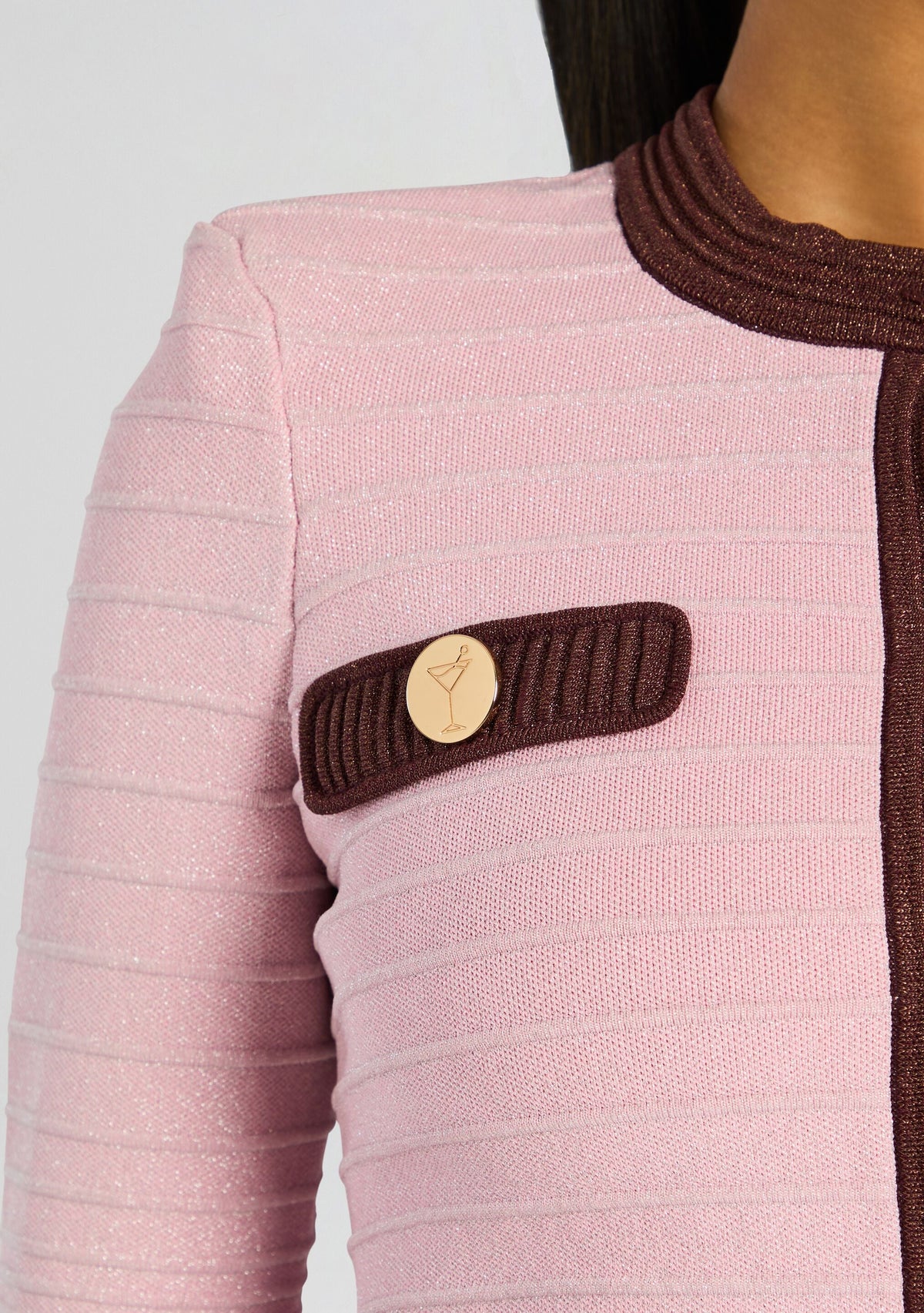 Percy Bandage Knit Top by retrofête in Mtlc Earl Rose/Pecan, product image 2