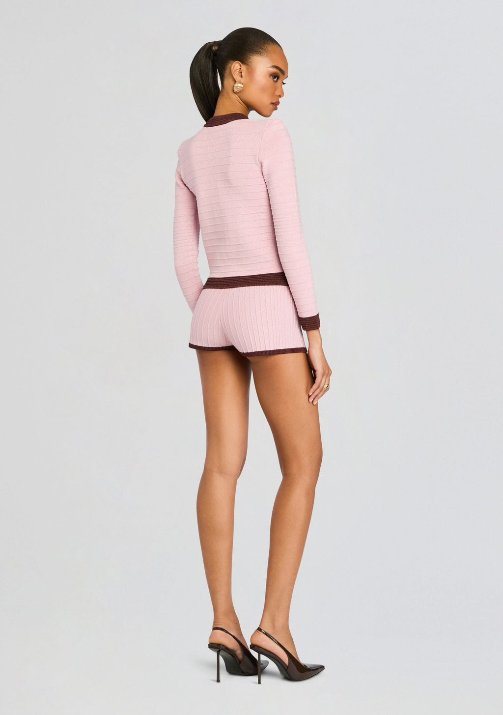 Percy Bandage Knit Top by retrofête in Mtlc Earl Rose/Pecan, product image 4