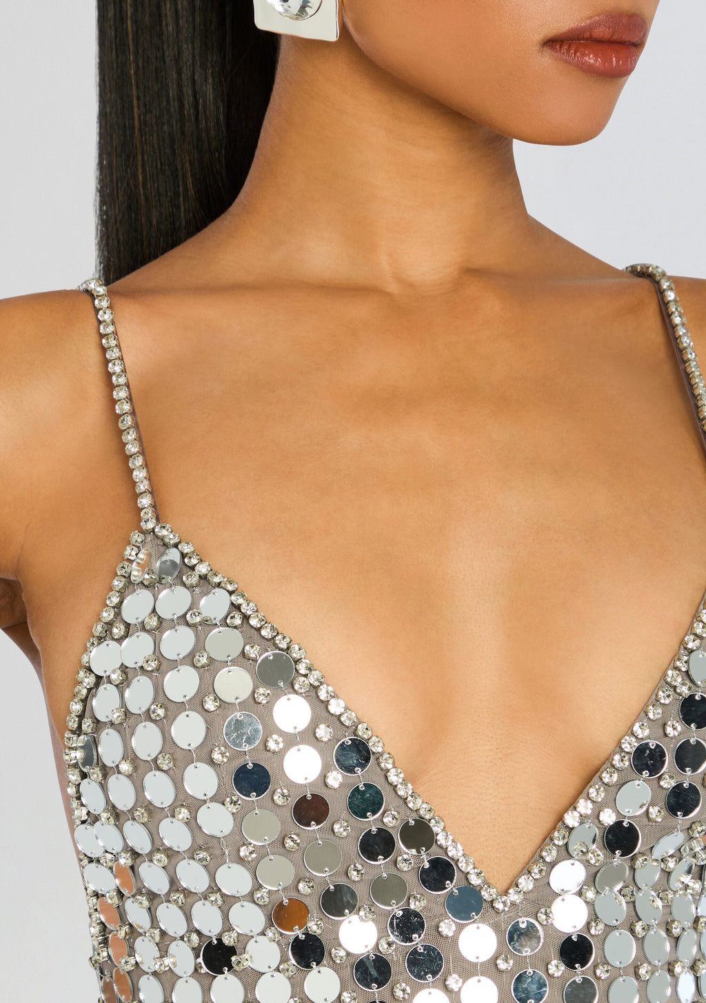 Perri Embellished Dress by retrofête in Silver, product image 2