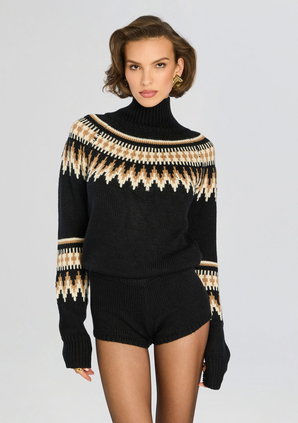 Rocky Knit Romper by SEROYA in Black, product image 5