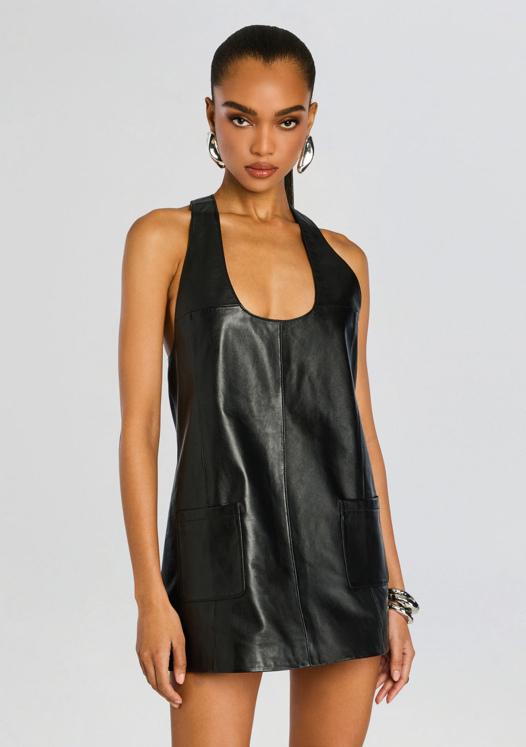 Sacha Leather Dress by retrofête in Black, product image 2