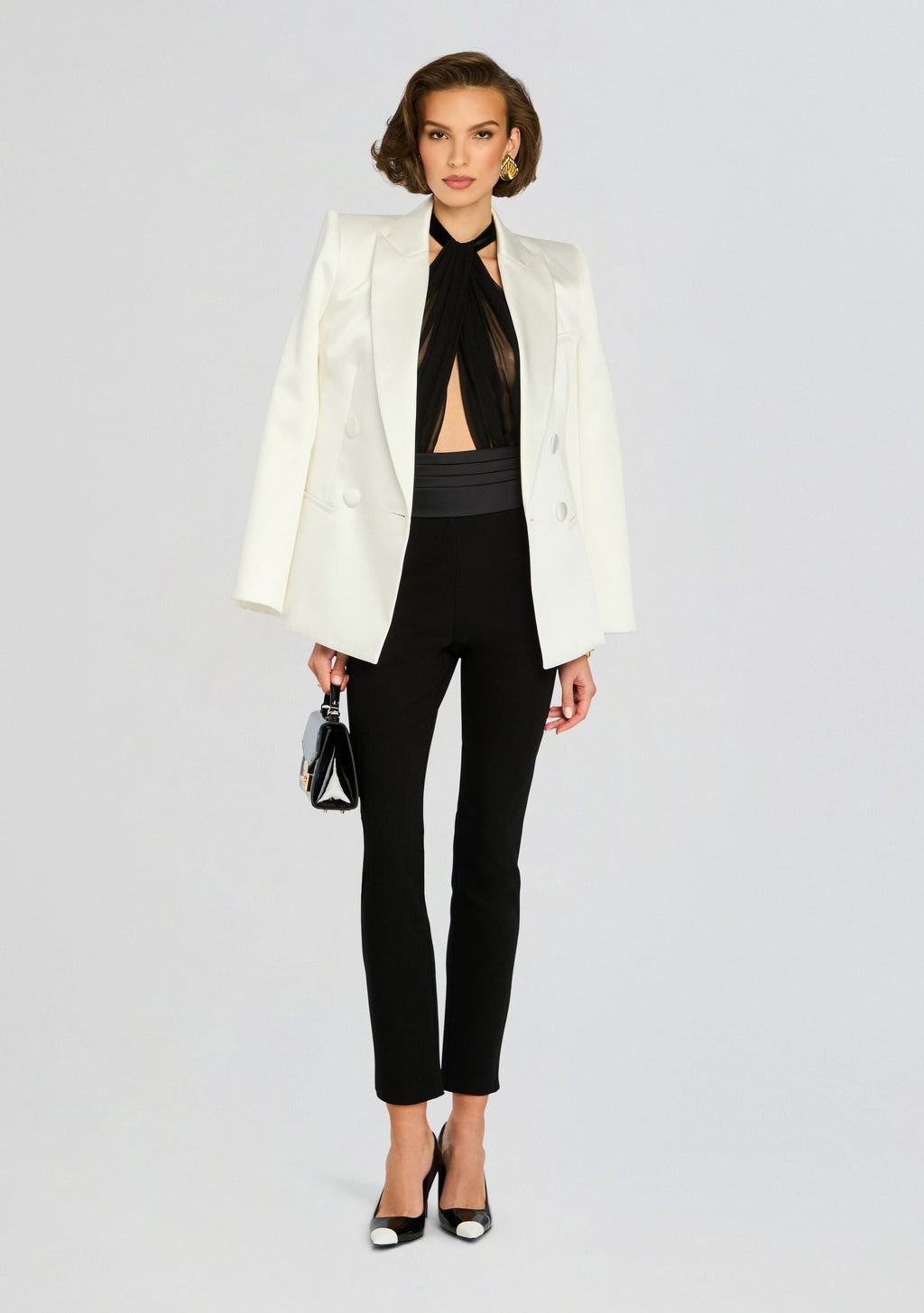Tuxedo Cigarette Pants by Sans Faff in Black, product image 5
