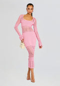 Airie Metallic Crochet Dress by retrofête in Metallic Peony, product image 1