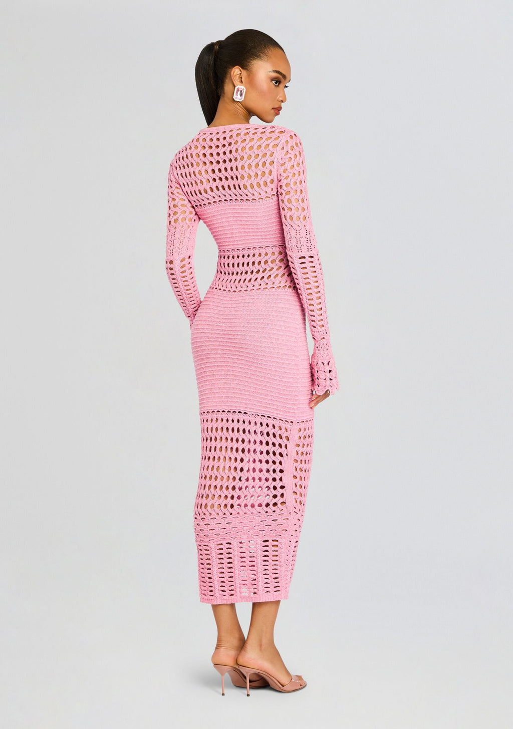 Airie Metallic Crochet Dress by retrofête in Metallic Peony, product image 4