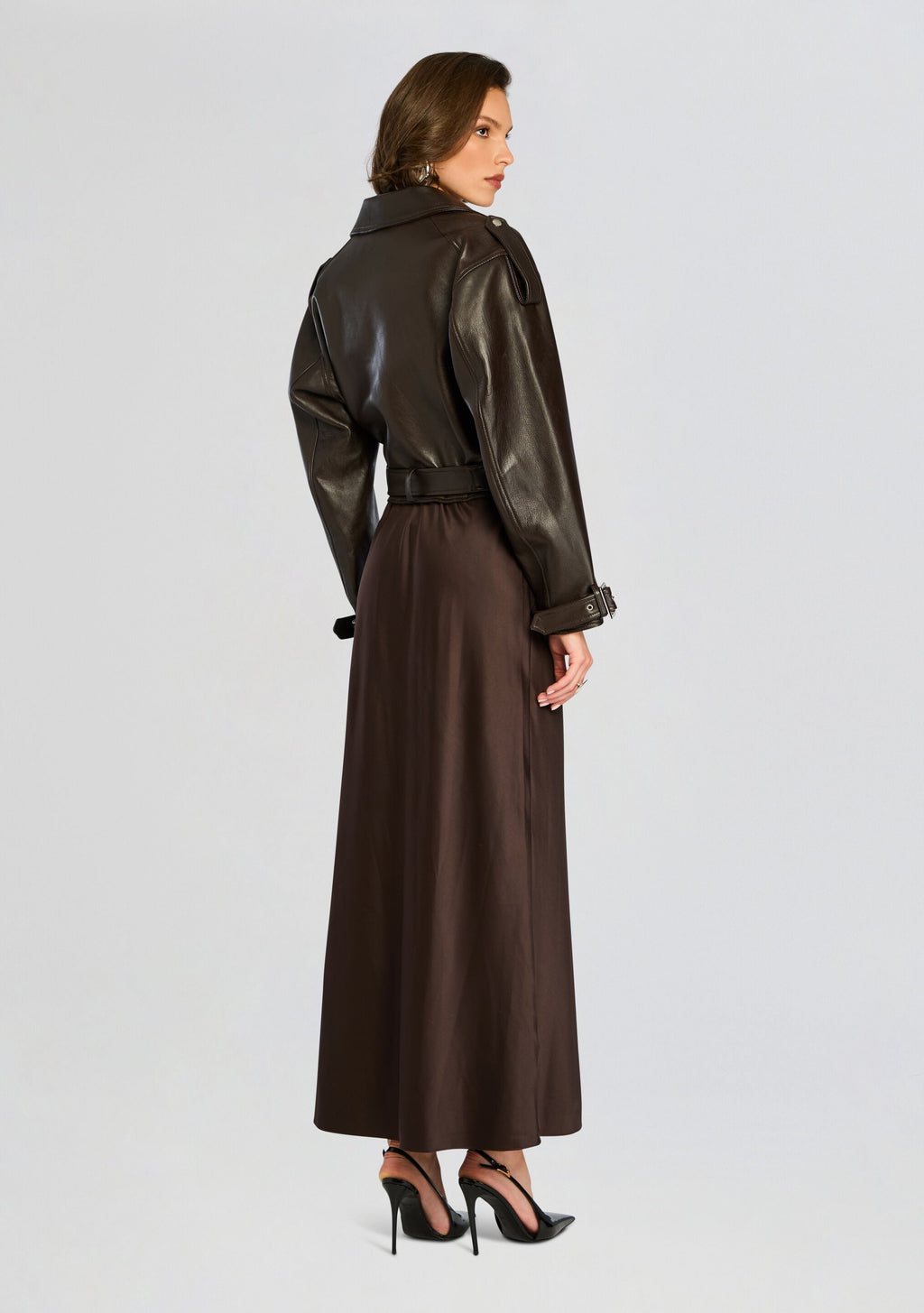 Einsley Leather Jacket by retrofête in Dark Brown, product image 4