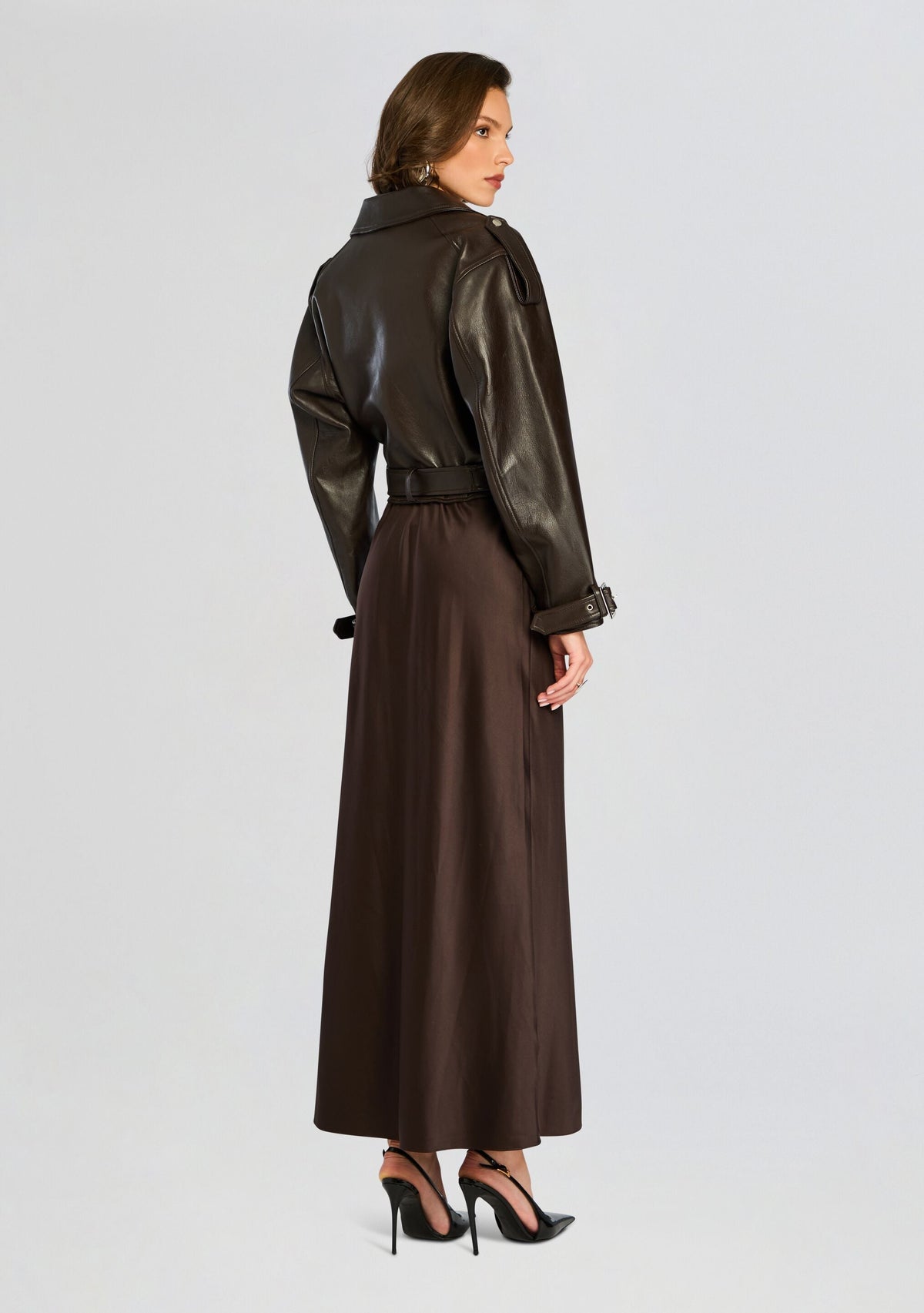 Einsley Leather Jacket by retrofête in Dark Brown, product image 4