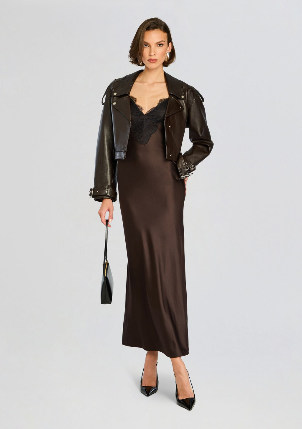 Einsley Leather Jacket by retrofête in Dark Brown, product image 5