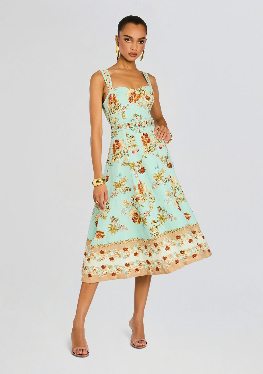 Rohi Long Dress by Hemant & Nandita in Turquoise Mix, product image 1