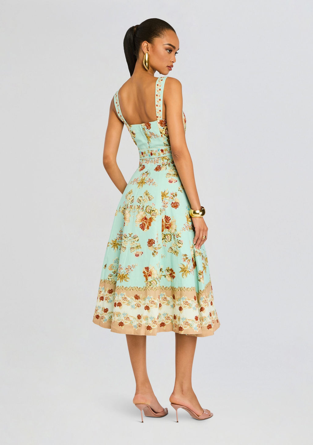Rohi Long Dress by Hemant & Nandita in Turquoise Mix, product image 4