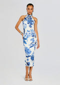 Gabi Midi Dress by Rococo Sand in White Blue, product image 1