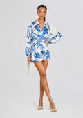 Gabi Mini Dress by Rococo Sand in White Blue, product image 1