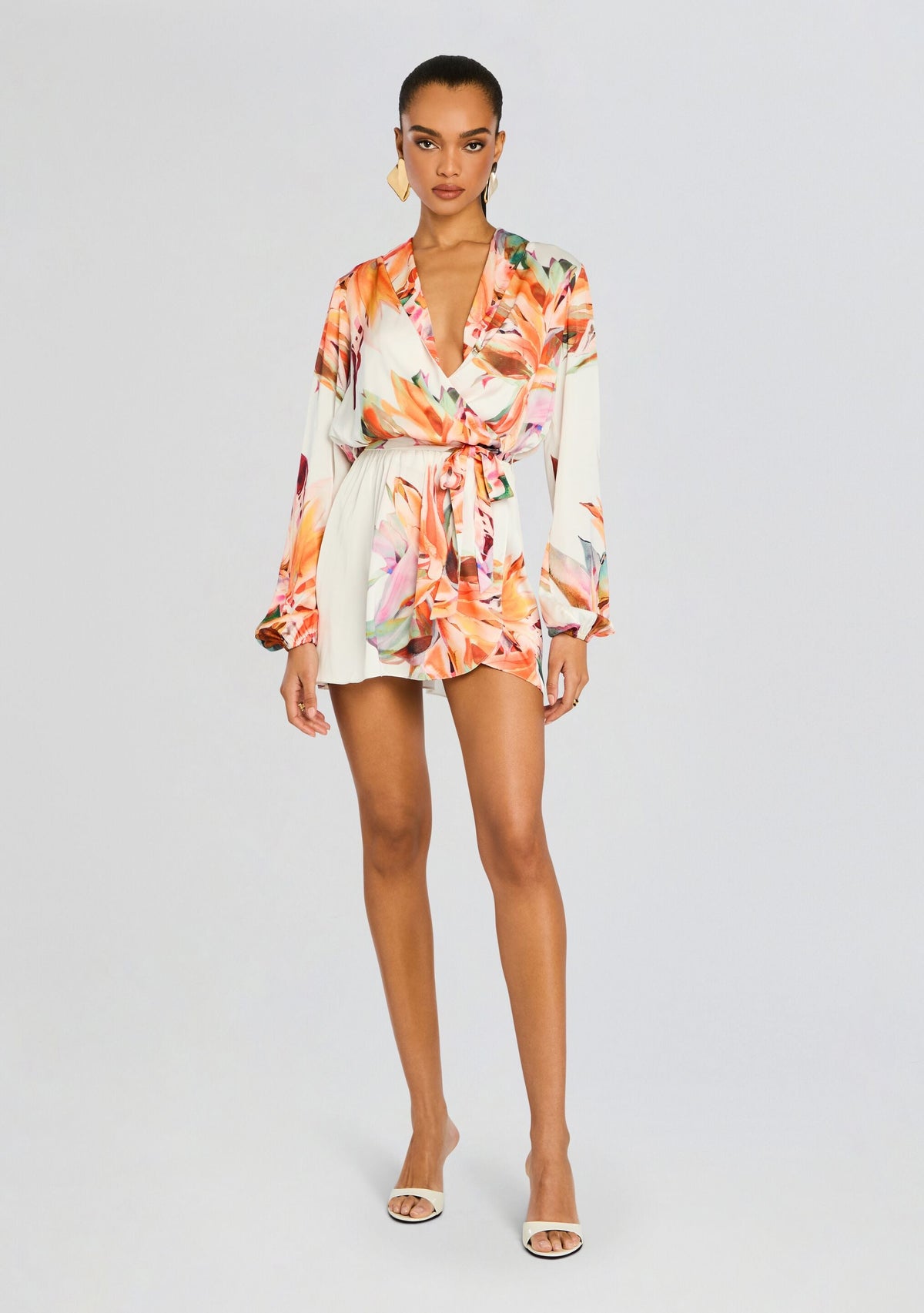 Jill Mini Dress by Rococo Sand in White Multi, product image 1