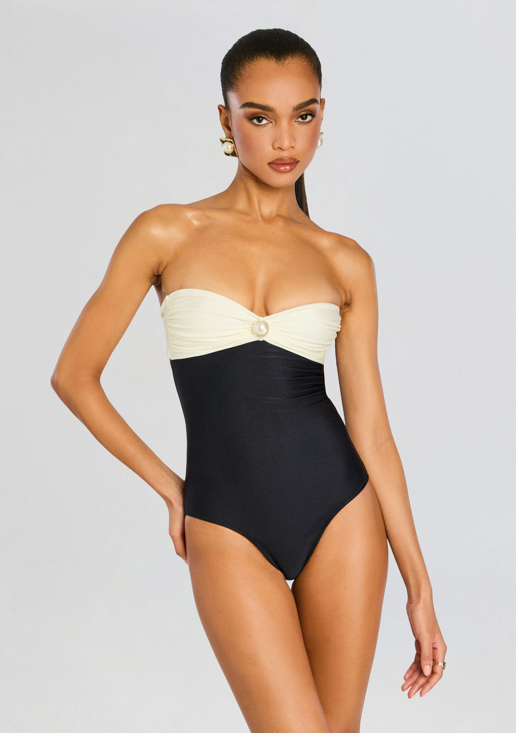 Nastya One Piece by Shani Shemer in Black and White, product image 6