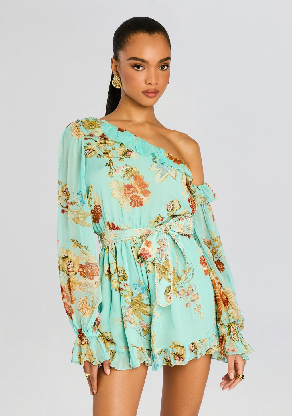 Rohi Romper by Hemant & Nandita in TURQUOISE MIX, product image 2