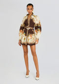 Rohi Short Dress w/ Belt by Hemant & Nandita in Brown Mix, product image 1