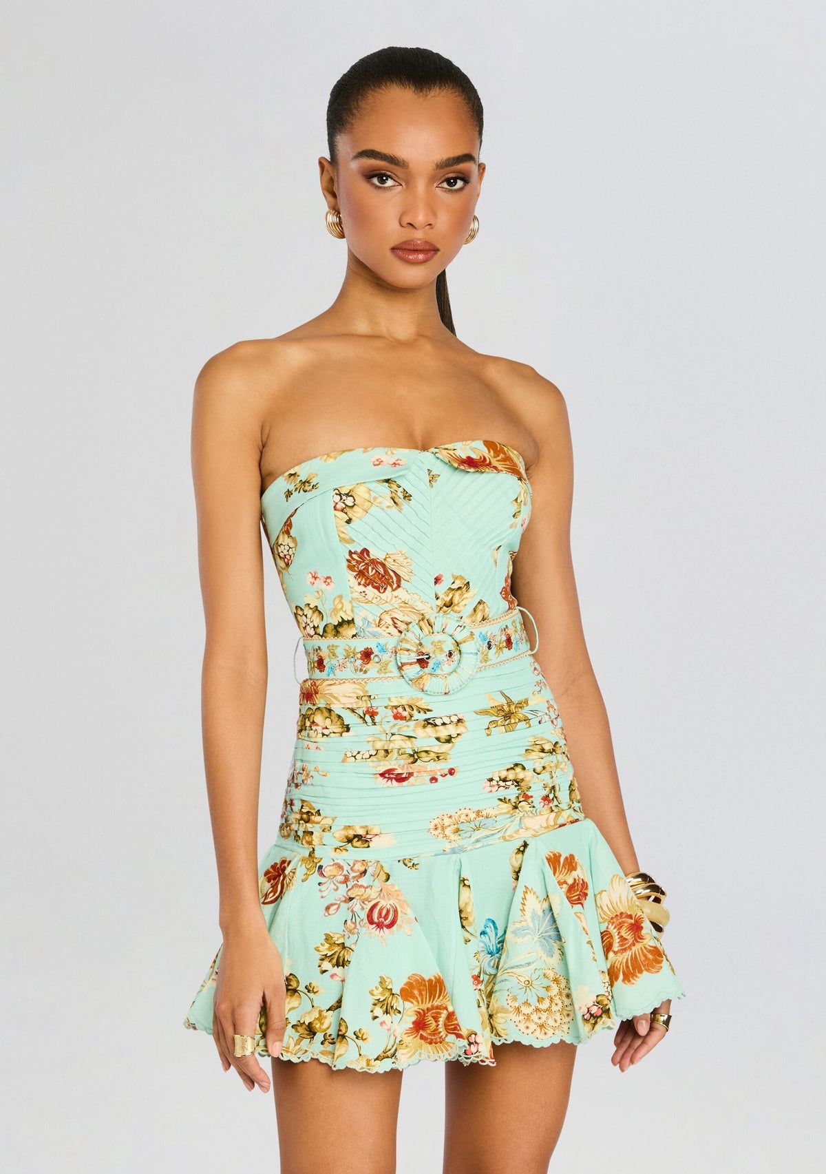 Rohi Short Dress by Hemant & Nandita in Turquoise Mix, product image 2