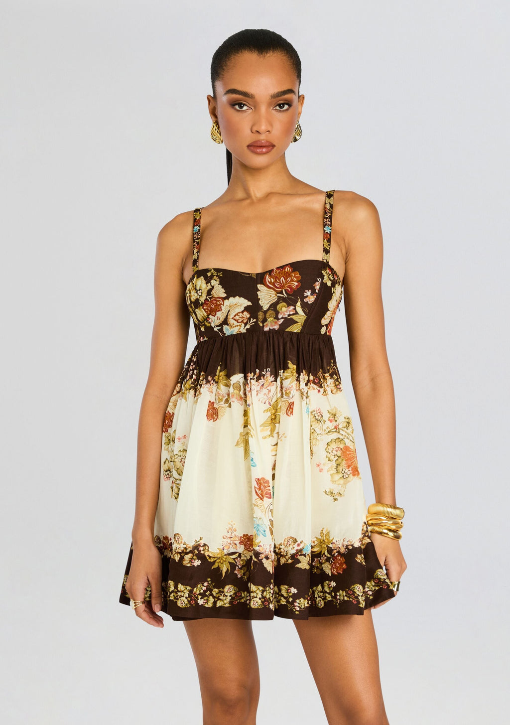 Rohi Short Dress by Hemant & Nandita in Brown Mix, product image 2