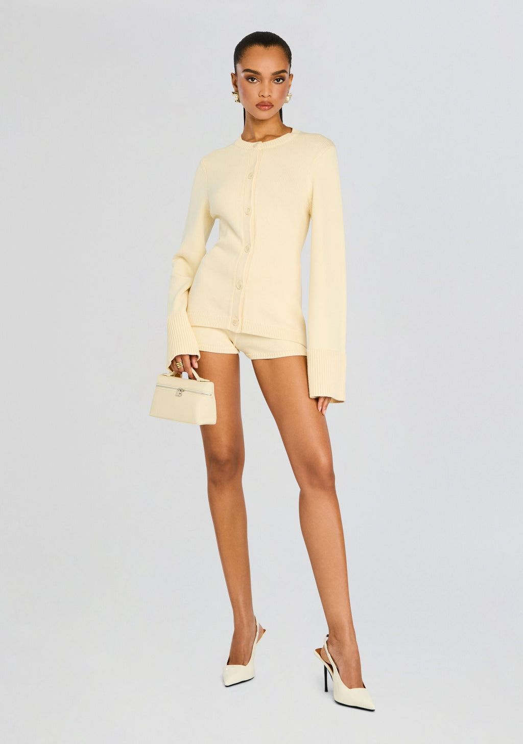 Tira Knit Cardigan by SEROYA in Eggshell, product image 2
