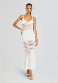 Belize Metallic Crochet Dress by retrofête in Metallic White, product image 1