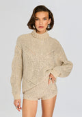 Camden Embellished Sweater by retrofête in Latte/Silver, product image 1