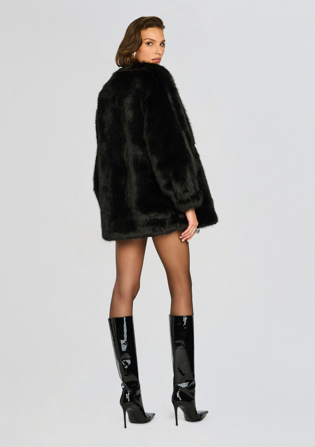 Heiress Faux Fur Jacket by retrofête in Black, product image 5