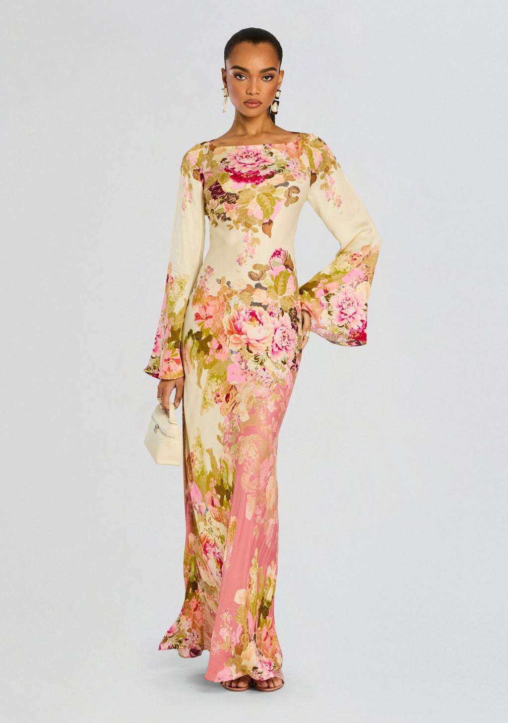 Sama Long Dress by Hemant & Nandita in Ivory Mix, product image 5