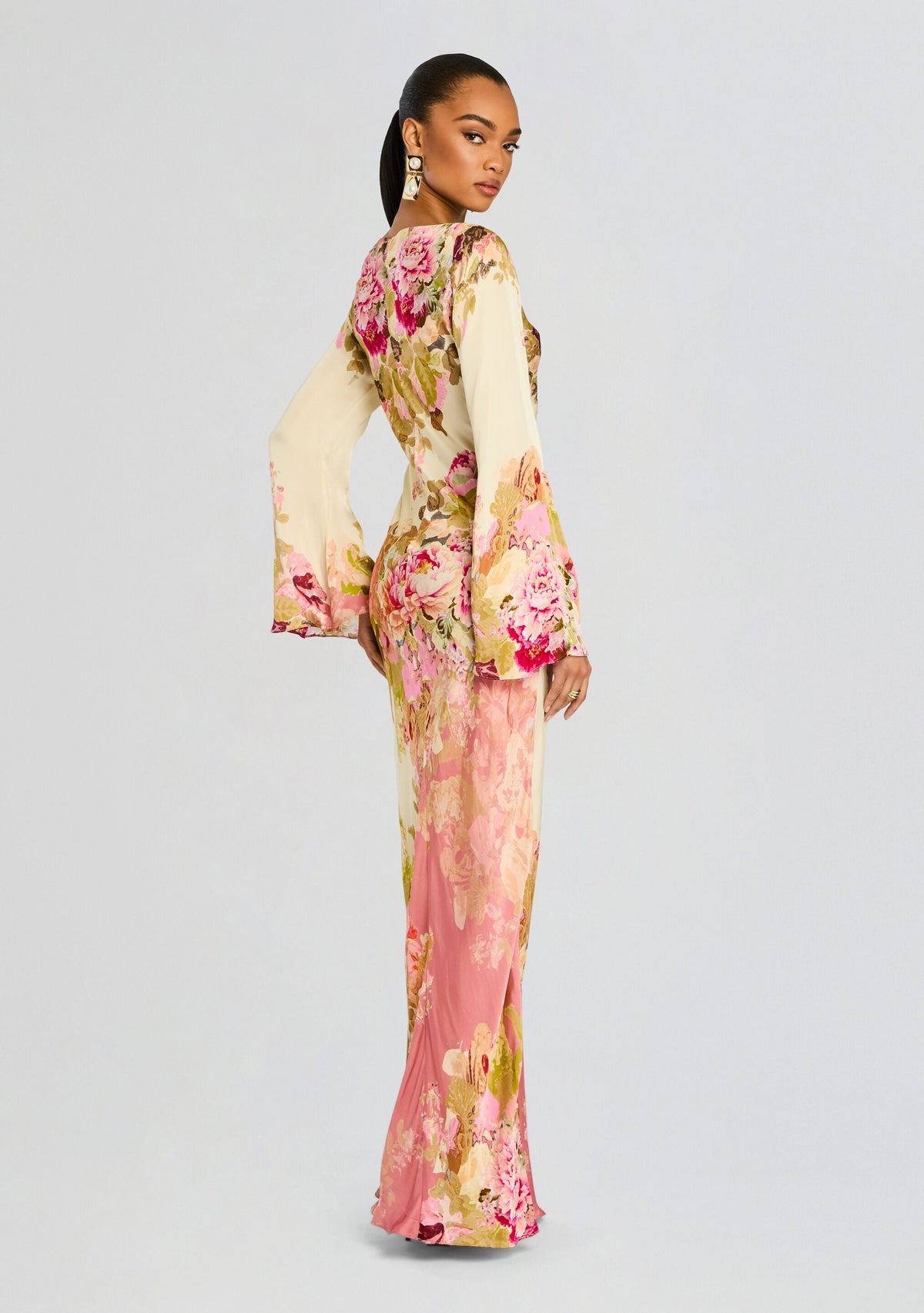 Sama Long Dress by Hemant & Nandita in Ivory Mix, product image 4