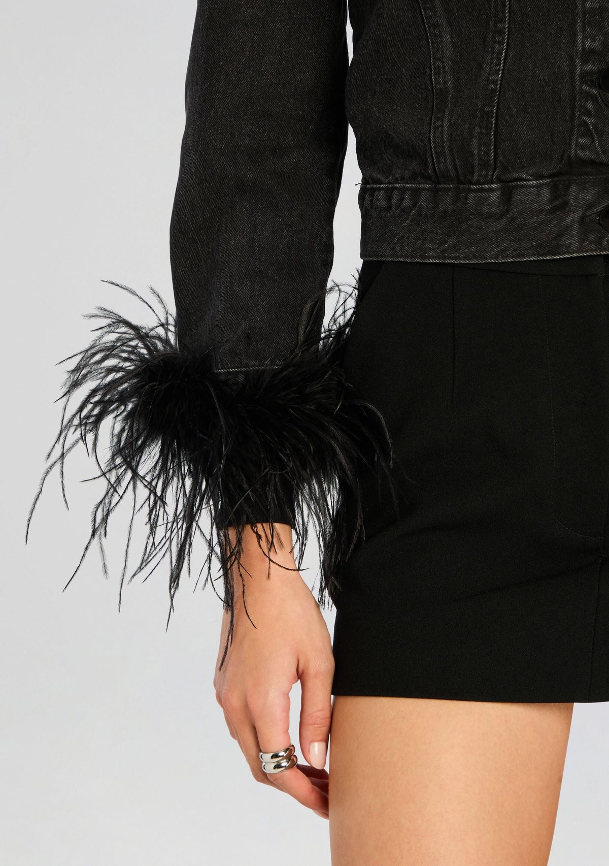 Libby Denim Jacket by retrofête in Black Feather, product image 2