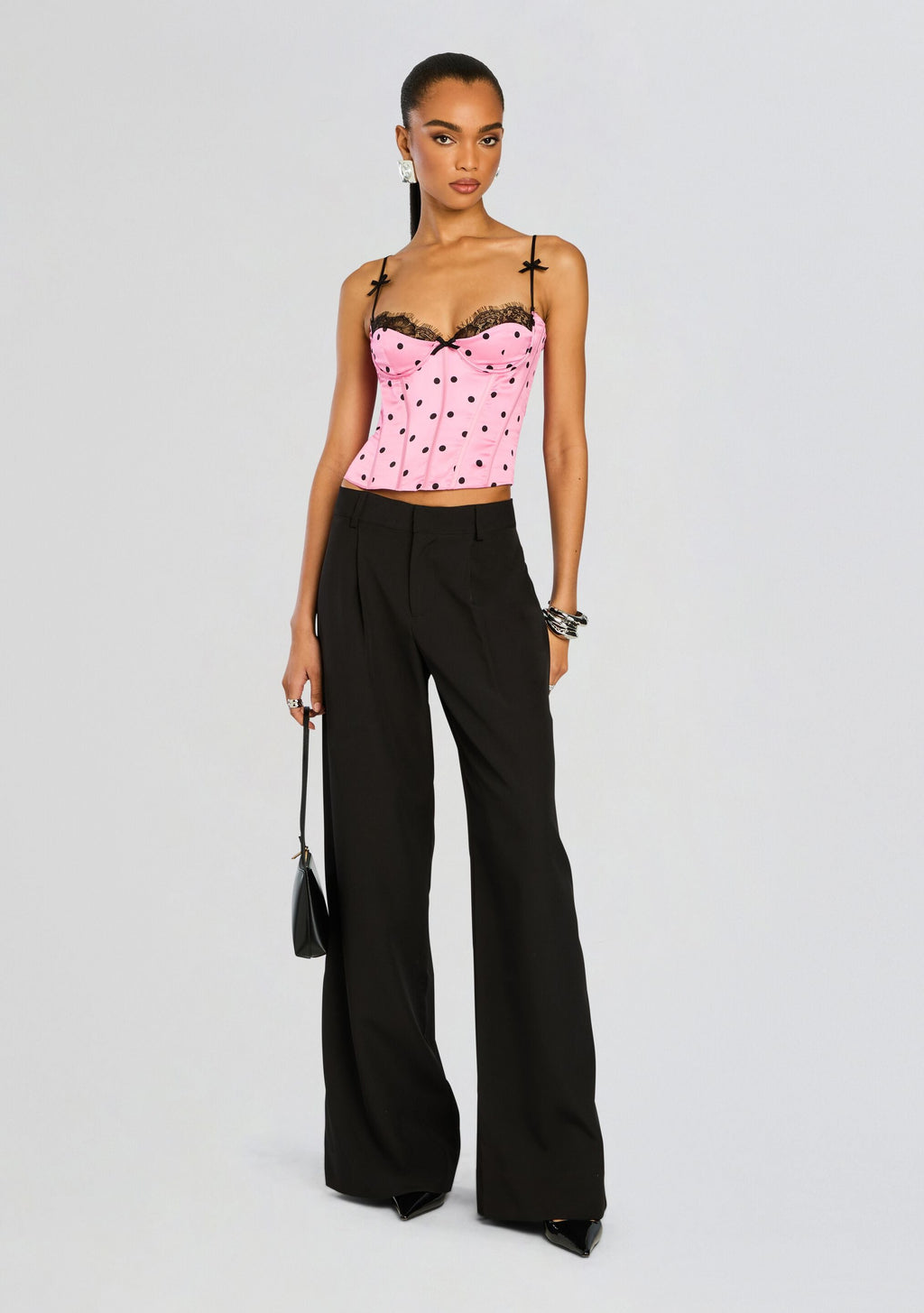 Marianne Corset Top by retrofête in Pink Polka Dots, product image 2