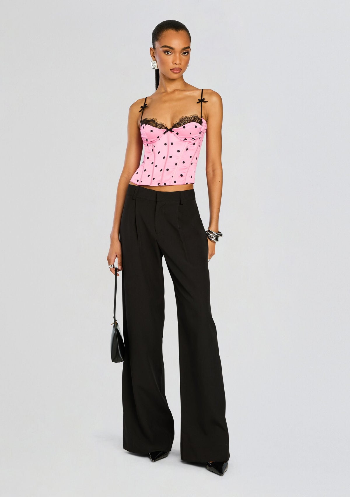 Marianne Corset Top by retrofête in Pink Polka Dots, product image 2