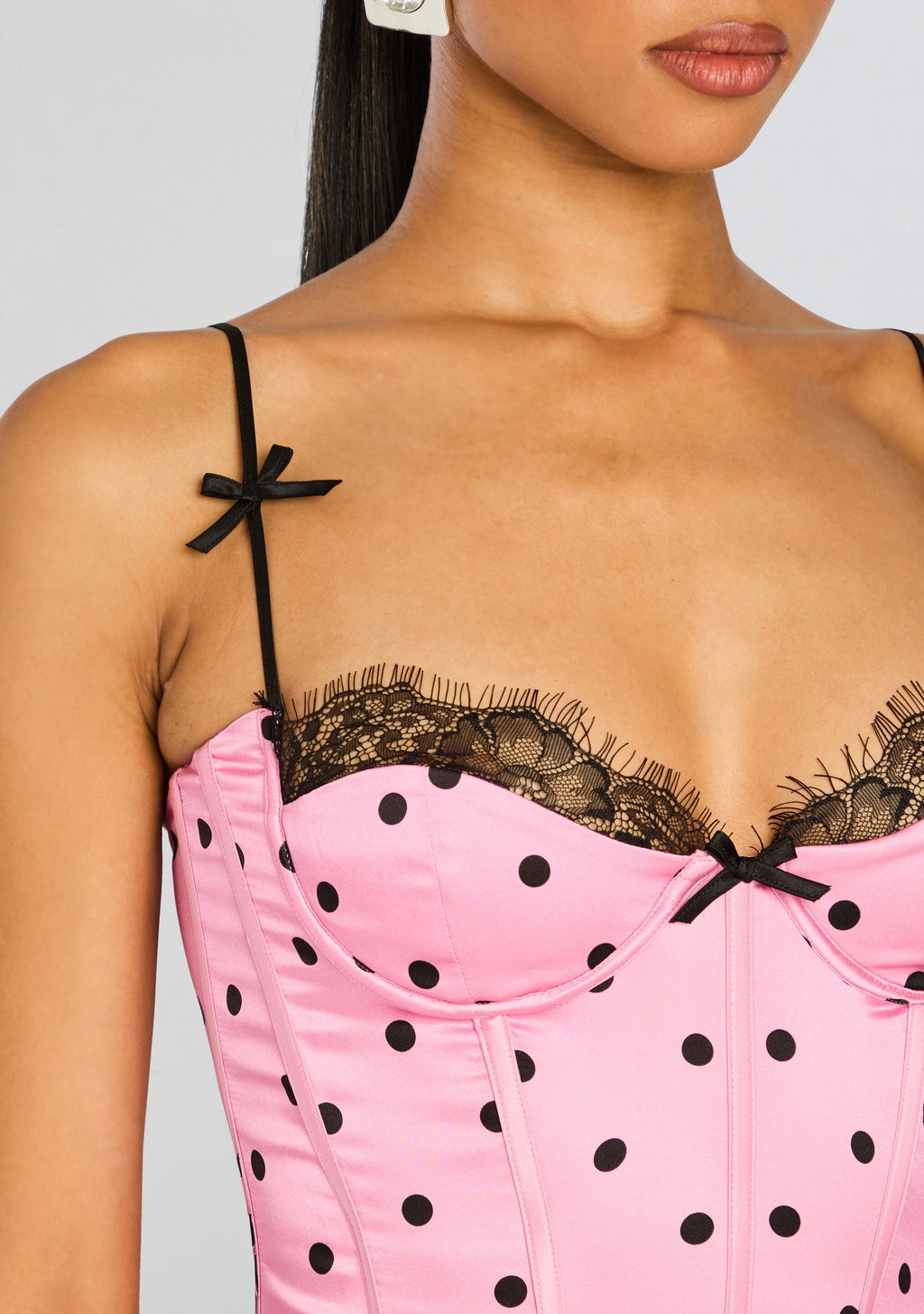 Marianne Corset Top by retrofête in Pink Polka Dots, product image 3