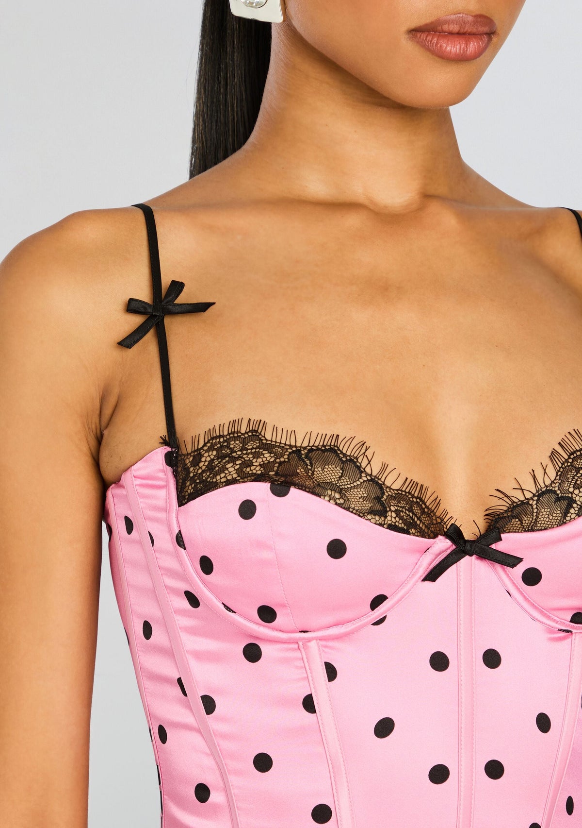 Marianne Corset Top by retrofête in Pink Polka Dots, product image 3