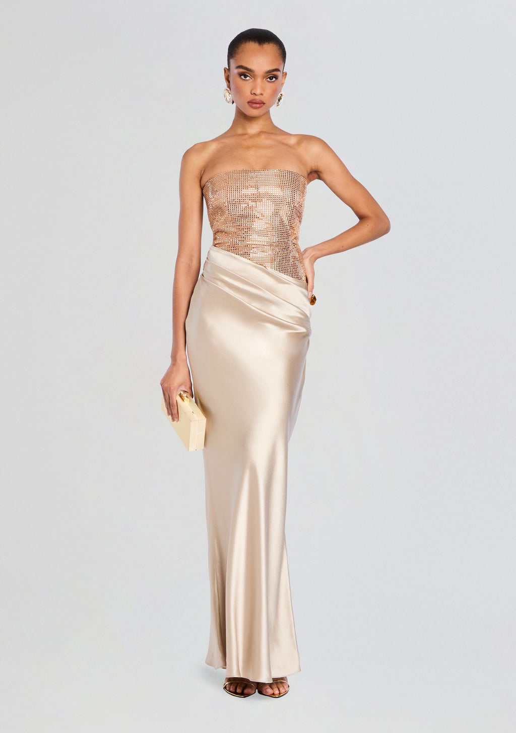 Alexandra Embellished Dress by retrofête in Latte, product image 1