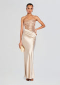 Alexandra Embellished Dress by retrofête in Latte, product image 1