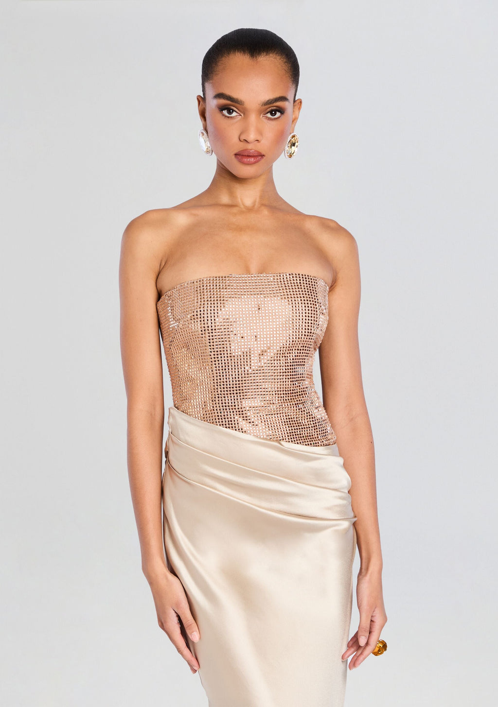 Alexandra Embellished Dress by retrofête in Latte, product image 2