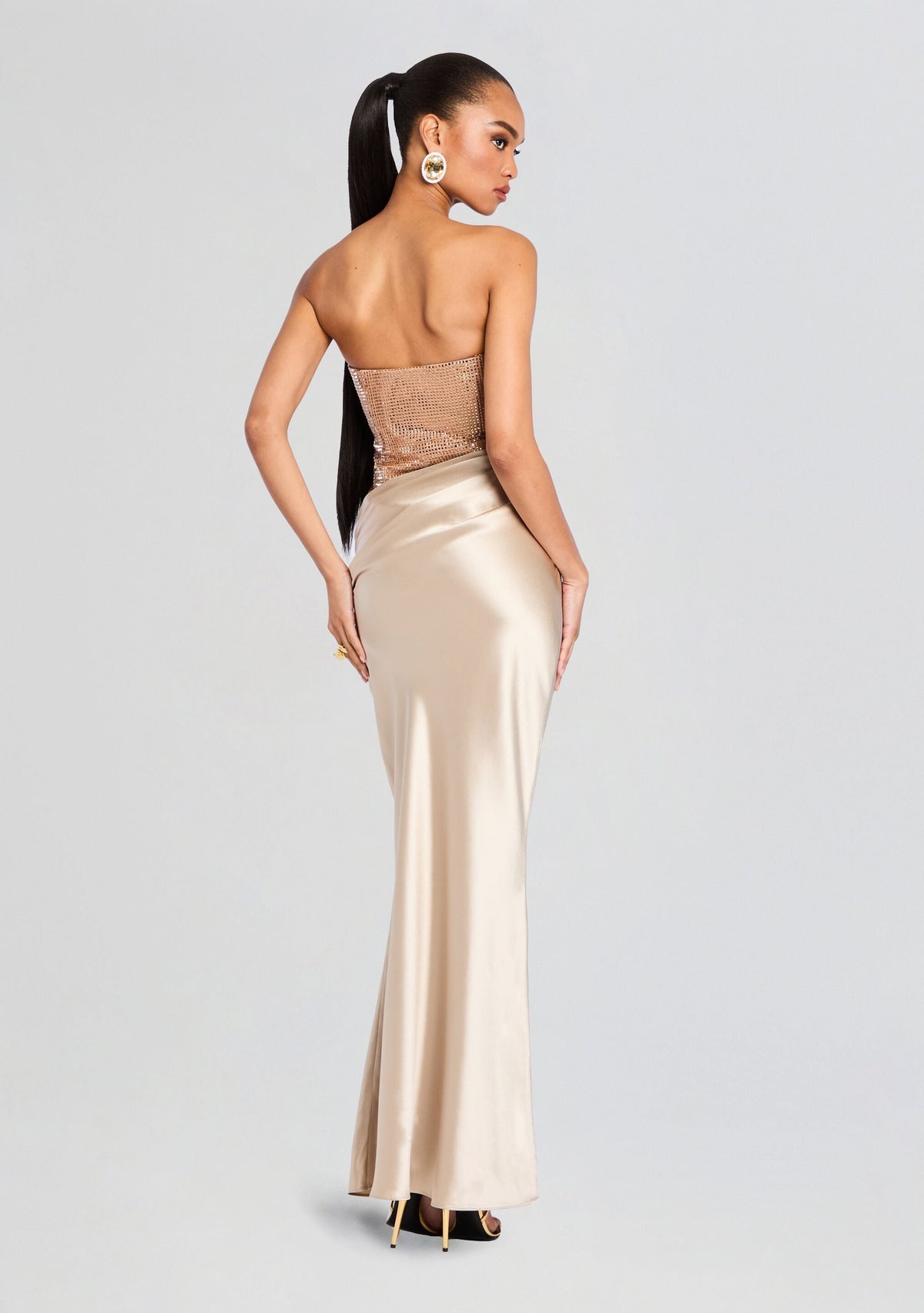 Alexandra Embellished Dress by retrofête in Latte, product image 4