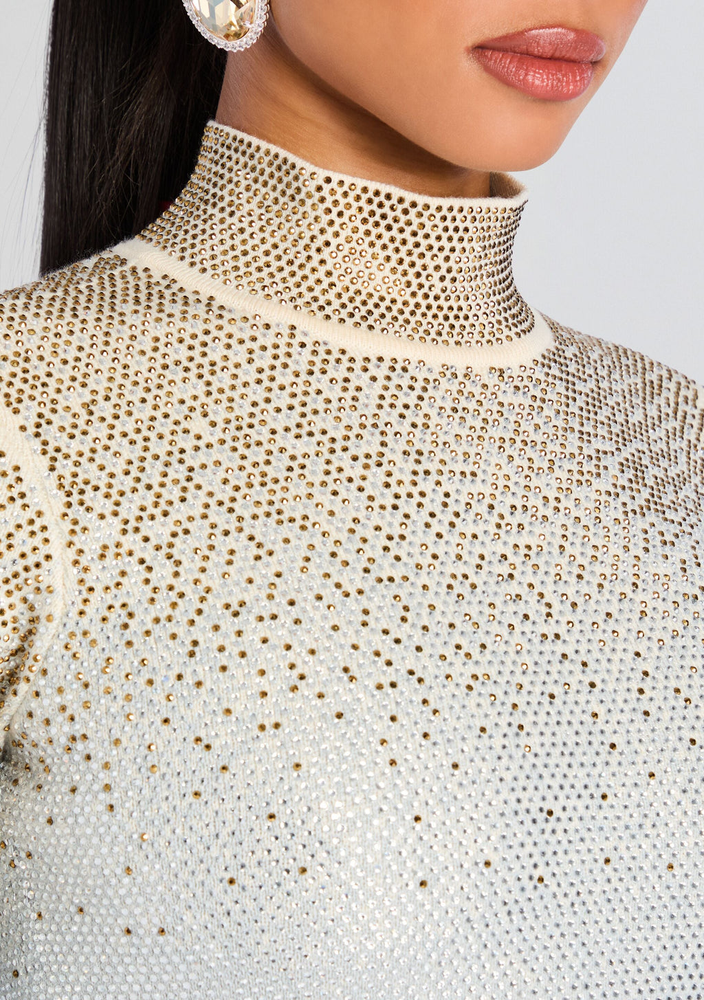 Anica Embellished Knit Dress by retrofête in Winter White/Silver, product image 2