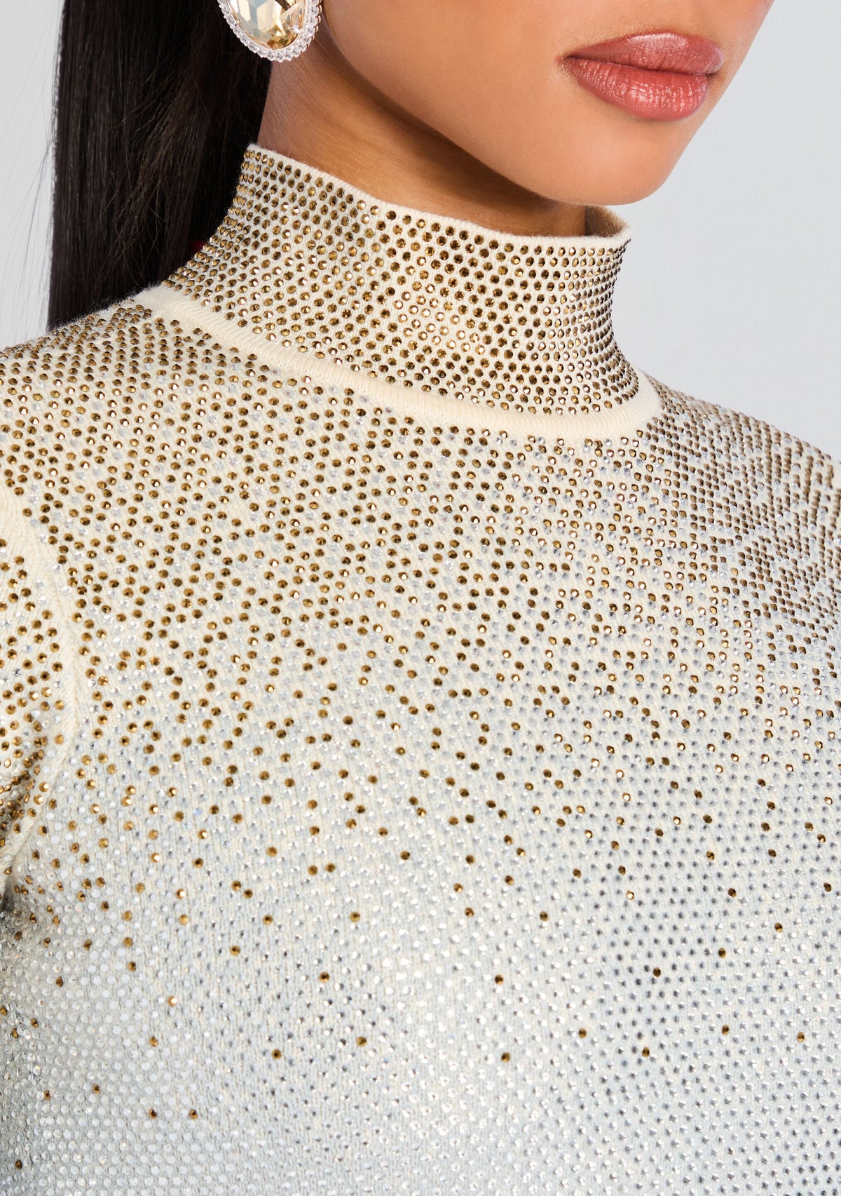 Anica Embellished Knit Dress by retrofête in Winter White/Silver, product image 2
