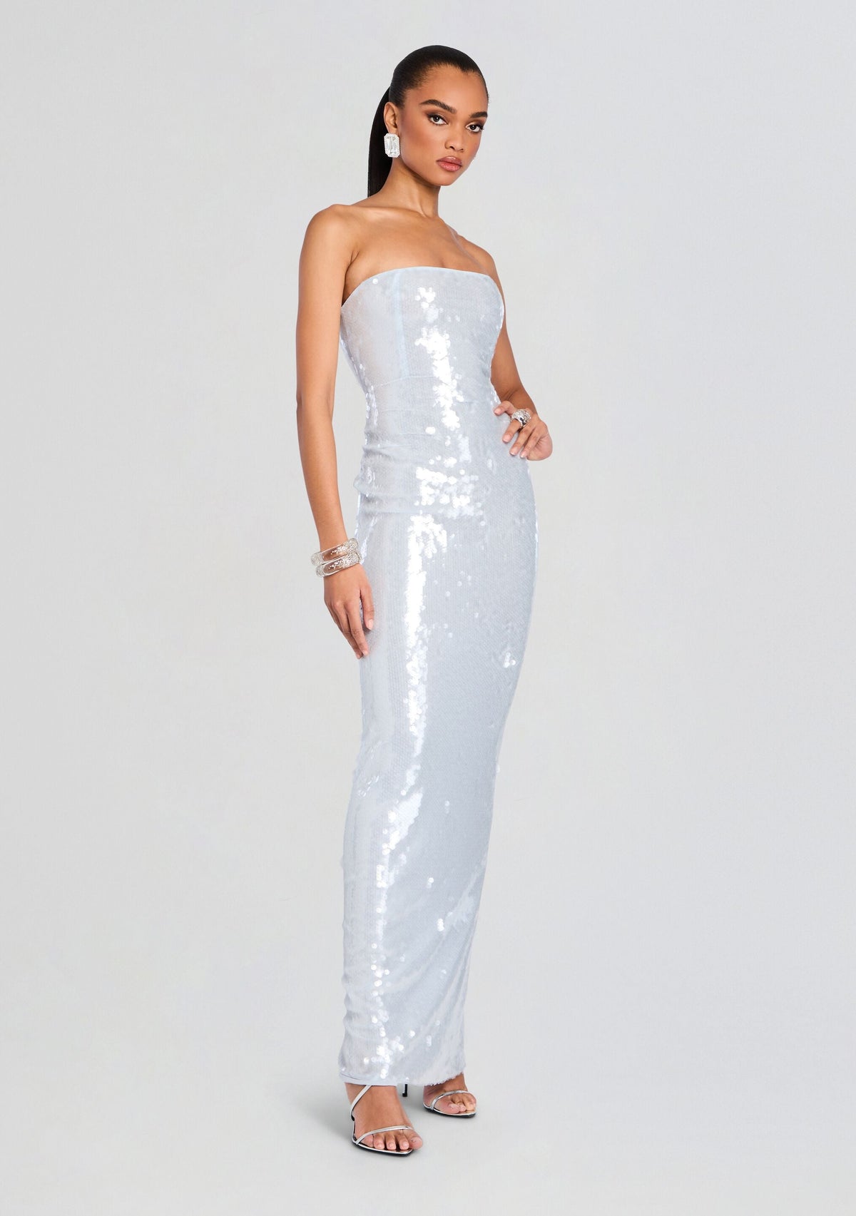 Beth Sequin Dress by retrofête in Dove, product image 3