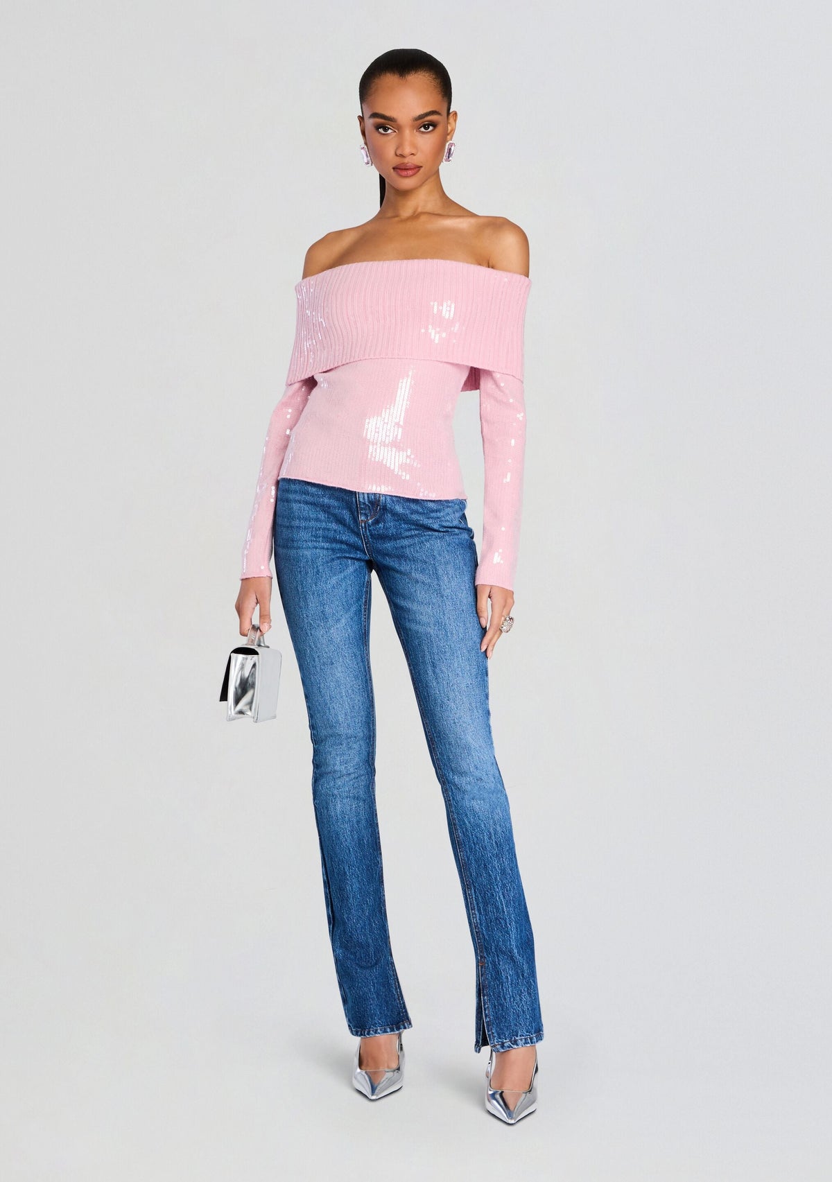 Jourdana Sequin Knit Top by retrofête in Earl Rose, product image 2