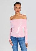 Jourdana Sequin Knit Top by retrofête in Earl Rose, product image 1
